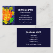 鮮やかなオレンジ、緑、ネイビーブルーの名刺 名刺 (正面/裏面)