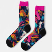 鮮やかなカオススプラッシュグラフィティ ソックス (左)