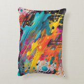 鮮やかなカオス・スプラッシュ・グラフィティ アクセントクッション (裏面(縦))