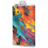 鮮やかなカオス・スプラッシュ・グラフィティ フラスク (左)