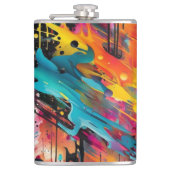 鮮やかなカオス・スプラッシュ・グラフィティ フラスク (正面)