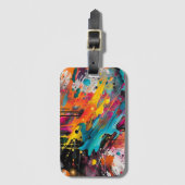 鮮やかなカオス・スプラッシュ・グラフィティ ラゲッジタグ (正面縦)