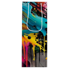 鮮やかなカオス・スプラッシュ・グラフィティ ワインギフトバッグ