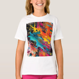 鮮やかなカオス スプラッシュ グラフィティ Tシャツ