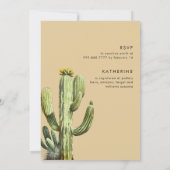 鮮やかなカクスタス テラコッタ 幾何学的なウェディングシャワー 招待状 (裏面)