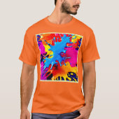 鮮やかなカラスプラッシュアート Tシャツ (正面)