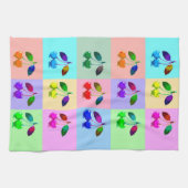 鮮やかなカラフルさくらんぼ – アポップ・アートのート キッチンタオル (横)