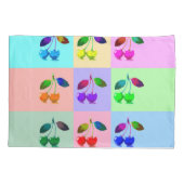 鮮やかなカラフルさくらんぼ – アポップ・アートのート 枕カバー (裏面)