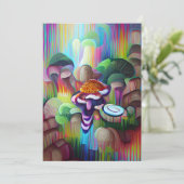 鮮やかなカラフルなサイケデリックパターン 招待状 (スタンド正面)