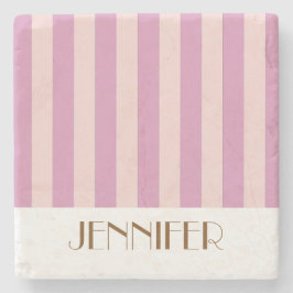 鮮やかなカラフルなストライプの紫のトレンディなウェディング ストーンコースター