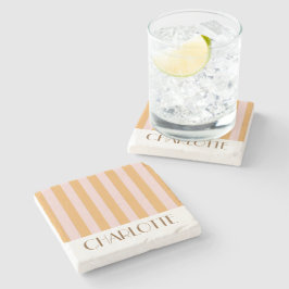 鮮やかなカラフルなストライプの黄色のトレンディなウェディング ストーンコースター