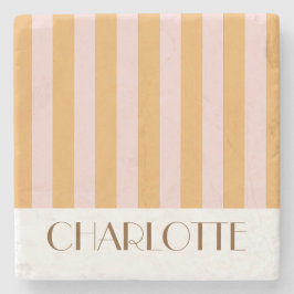 鮮やかなカラフルなストライプの黄色のトレンディなウェディング ストーンコースター