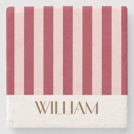 鮮やかなカラフルなストライプ 赤 おしゃれなウェディング ストーンコースター