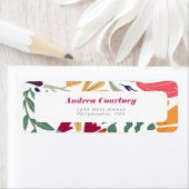 鮮やかなカラフルなミスマッチ フラワーブライダルシャワー ラベル (インサイチュ)