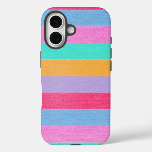 鮮やかなカラフルなレトロストライプ Case-Mate iPhoneケース (裏面)