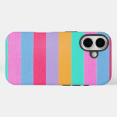 鮮やかなカラフルなレトロストライプ Case-Mate iPhoneケース (裏面 (横))