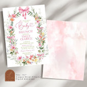 鮮やかなカラフルな春の花の女の子の赤ちゃんのブランチ 招待状