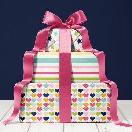 鮮やかなカラフルな誕生日パーティー ラッピングペーパーシート