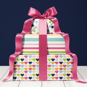 鮮やかなカラフルな誕生日パーティー ラッピングペーパーシート