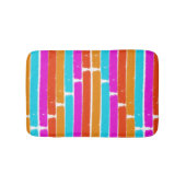 鮮やかなカラフルのストライプのデザイン-バス・マット バスマット (正面)
