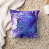 鮮やかなカラフルバイオレットブルーパープル抽象芸術アート クッション (ブランケット)