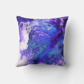 鮮やかなカラフルバイオレットブルーパープル抽象芸術アート クッション (裏面)