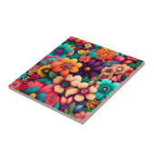 鮮やかなカラフルヴィンテージ花 タイル (側面)