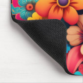 鮮やかなカラフルヴィンテージ花 マウスパッド (コーナー)