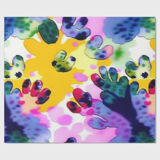 鮮やかなカラフル抽象芸術アートラッピング紙 ラッピングペーパー (フラット)