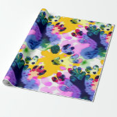 鮮やかなカラフル抽象芸術アートラッピング紙 ラッピングペーパー (アンロールド)