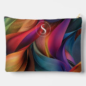 鮮やかなカラフル抽象芸術パターン、モノグラム アクセサリーポーチ (裏面)