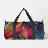 鮮やかなカラフル抽象芸術パターン、モノグラム ダッフルバッグ (正面)