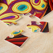 鮮やかなカラフル渦 ジグソーパズル (側面)