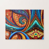鮮やかなカラフル渦 ジグソーパズル (横)