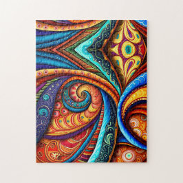 鮮やかなカラフル渦 ジグソーパズル