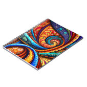 鮮やかなカラフル渦 ノートブック (左側)