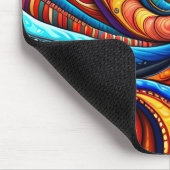 鮮やかなカラフル渦 マウスパッド (コーナー)