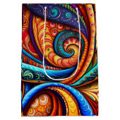 鮮やかなカラフル渦 ミディアムペーパーバッグ (裏面)