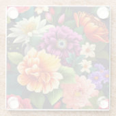 鮮やかなカラフル花 ガラスコースター (裏面)