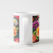 鮮やかなカラフル花 ジャンボコーヒーマグカップ (裏面)