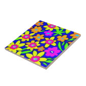 鮮やかなカラフル花 タイル (側面)