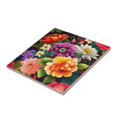 鮮やかなカラフル花 タイル (側面)