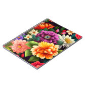 鮮やかなカラフル花 ノートブック (左側)