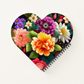 鮮やかなカラフル花 ノートブック (裏面)