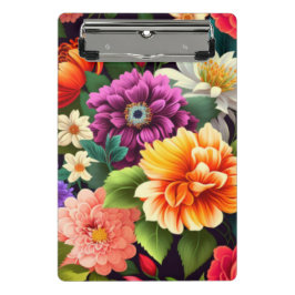 鮮やかなカラフル花 ミニクリップボード