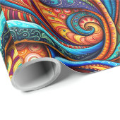 鮮やかなカラフルSWirls ラッピングペーパー (ロールコーナー)