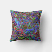 鮮やかなカラーの流れる抽象芸術装飾用クッション クッション (裏面)