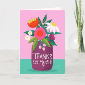 鮮やかなカラーの花束 サンキューカード (正面)