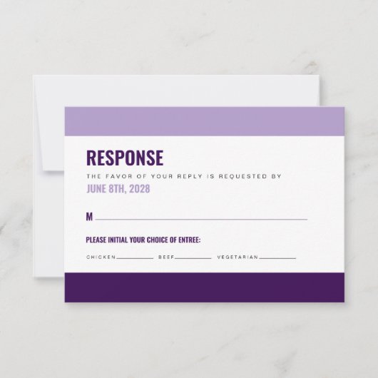 鮮やかなカラーの返信カード 出欠カード (正面)