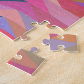 鮮やかなカラーはっきりしたの明るい三角形と抽象芸術三角形 ジグソーパズル (側面)